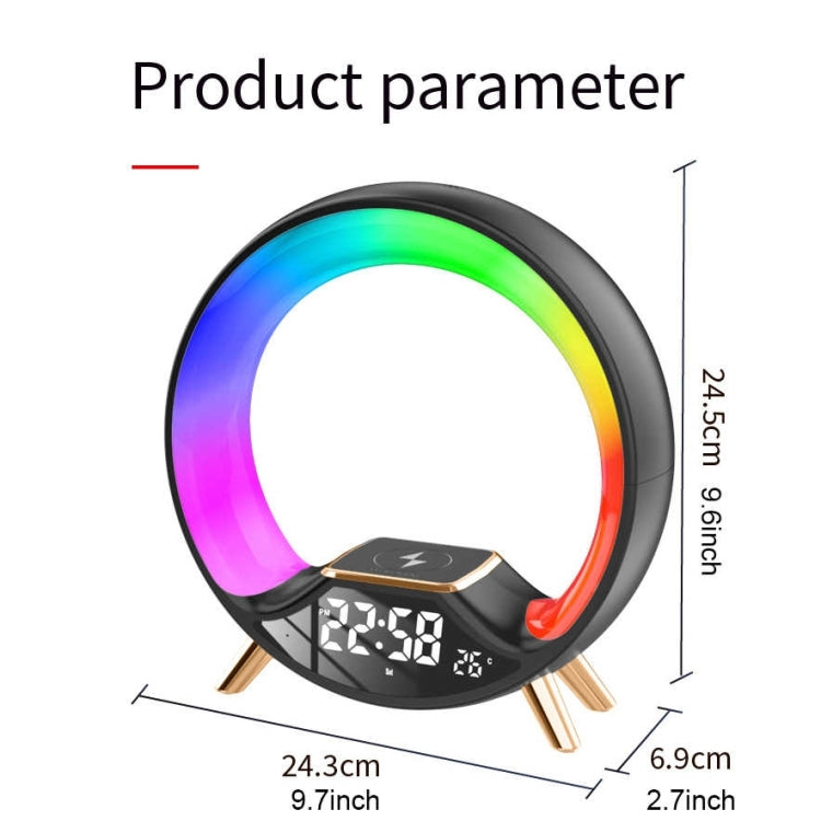 S528 Multifunctional Wireless Charging Bluetooth Speaker with RGB Light & White Noise & Simulated Sunrise(White) - Desktop Speaker by buy2fix | Online Shopping UK | buy2fix