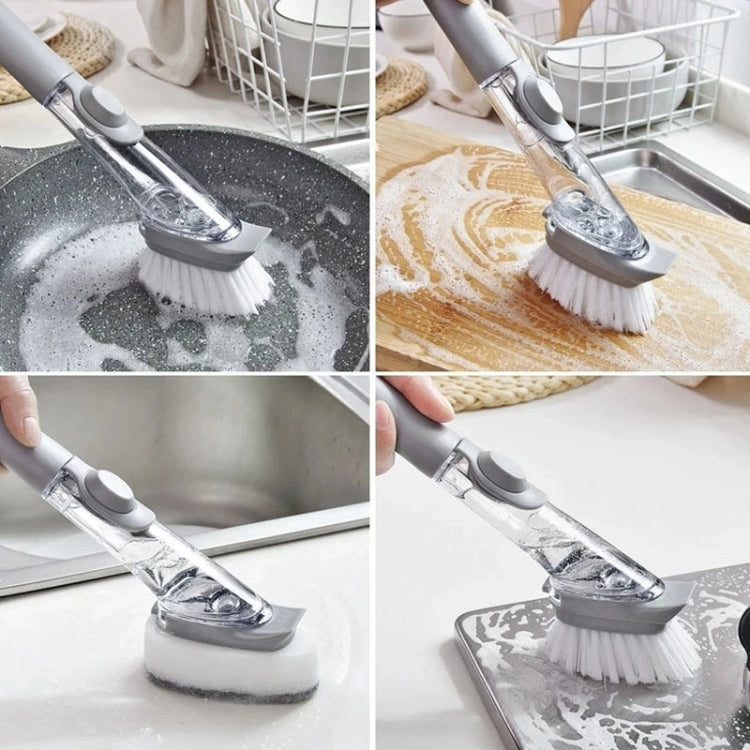 Kitchen Long Handle Automatic Liquid Filling Non-Stick Pan Scrubber Brush Cleaning Brush, Style: Brush - Cleaning Tools by buy2fix | Online Shopping UK | buy2fix