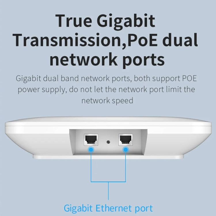 COMFAST  CF-E455AC 1200Mbps 2.4G/5.8G Ceiling AP  WiFi Repeater/Router With Dual Gigabit Ethernet Port，EU Plug - Wireless Routers by COMFAST | Online Shopping UK | buy2fix