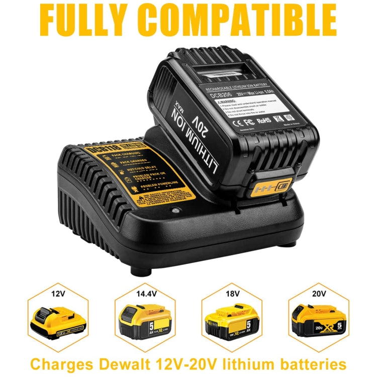DCB118 For Dewalt 12V-20V Electric Tool Battery Charger, Plug: US (Yellow) - Electric Saws & Accessories by buy2fix | Online Shopping UK | buy2fix