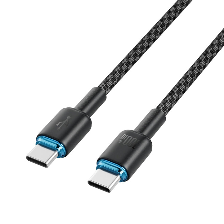 ROMOSS PD100W 5A Dual USB-C / Type-C Data Cable Mobile Phone Tablet  Fast Charging Cable With Light 1.2m(Blue) - USB-C & Type-C Cable by ROMOSS | Online Shopping UK | buy2fix