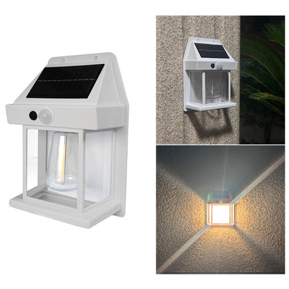 Solar Outdoor Tungsten Wall Light 3 Modes Body Sensing Waterproof Garden Villa Night Light, Spec: Large white - Solar Lights by buy2fix | Online Shopping UK | buy2fix