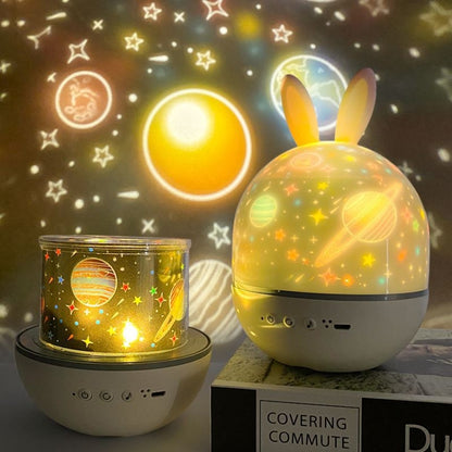 Rotatable Cartoon Atmosphere Projection Lamp Music Night Light, Spec: Bluetooth Remote Model(Rabbit) - Projection Lamp by buy2fix | Online Shopping UK | buy2fix