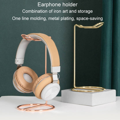 Metal Earphone Holder Desktop Earphone Hanging Rack Storage Display Stand(Rose Gold) - Headset Stand by buy2fix | Online Shopping UK | buy2fix
