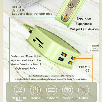 BS10H 10 In 1 Type-C Docking Station Multifunction USB Hub 100Gb Ethernet Port(Green) - USB HUB by buy2fix | Online Shopping UK | buy2fix