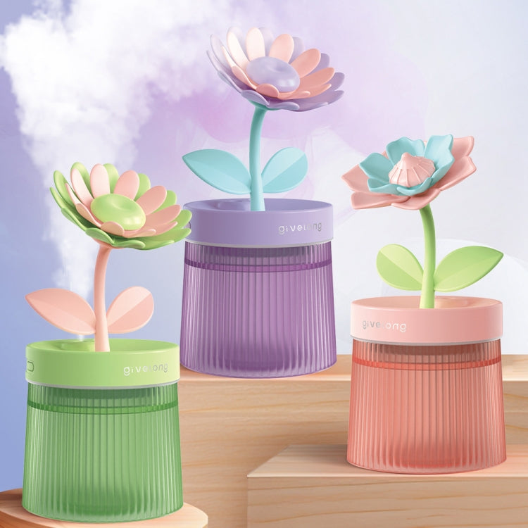 Flower Spray Hhydrating Colorful Atmosphere Light USB Aromatherapy Humidifier, Color: Sunflower Pink - Air Purifiers & Accessories by buy2fix | Online Shopping UK | buy2fix