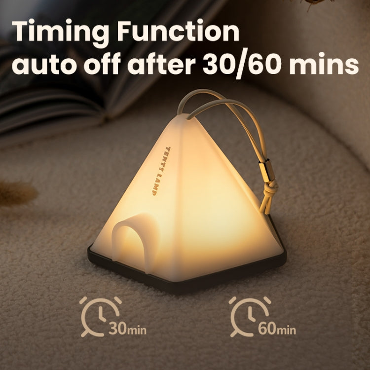 ZAY-L05 Tent-Shape USB Charging Timer Night Light Wild Camping Atmosphere Light(White) - Camping Lighting by buy2fix | Online Shopping UK | buy2fix