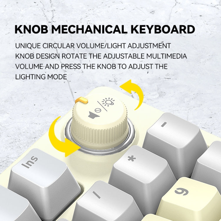 T-WOLF T50 97-keys RGB Luminous Color-Matching Game Mechanical Keyboard with Knob, Color: White A - Wired Keyboard by T-WOLF | Online Shopping UK | buy2fix