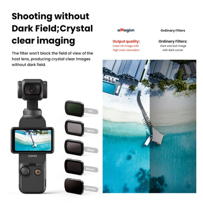 For DJI Osmo Pocket 3 aMagisn HD Double Sided Coated Filters Sports Camera Protective Goggles, Style: ND16+ND64+ND256 + CPL - Lens Accessories by aMagisn | Online Shopping UK | buy2fix