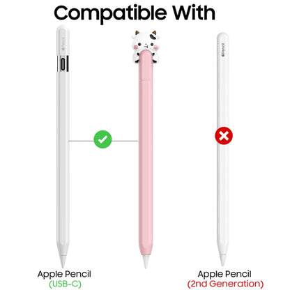 For Apple Pencil (USB-C) AhaStyle PT129-3 Stylus Cover Silicone Cartoon Protective Case, Style: White Cow - Pencil Accessories by AhaStyle | Online Shopping UK | buy2fix