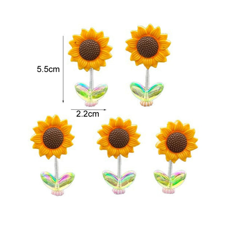 5pcs /Set Cute Sunflower Car Ornament Car Center Console Shaking Flowers Decoration, Style: A Model Transparent Leaves - Ornaments by buy2fix | Online Shopping UK | buy2fix