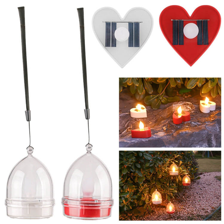 Solar Candle Light Outdoor Courtyard Villa Garden Waterproof Decoration Light, Spec: Heart Mode White Shell - Solar Lights by buy2fix | Online Shopping UK | buy2fix