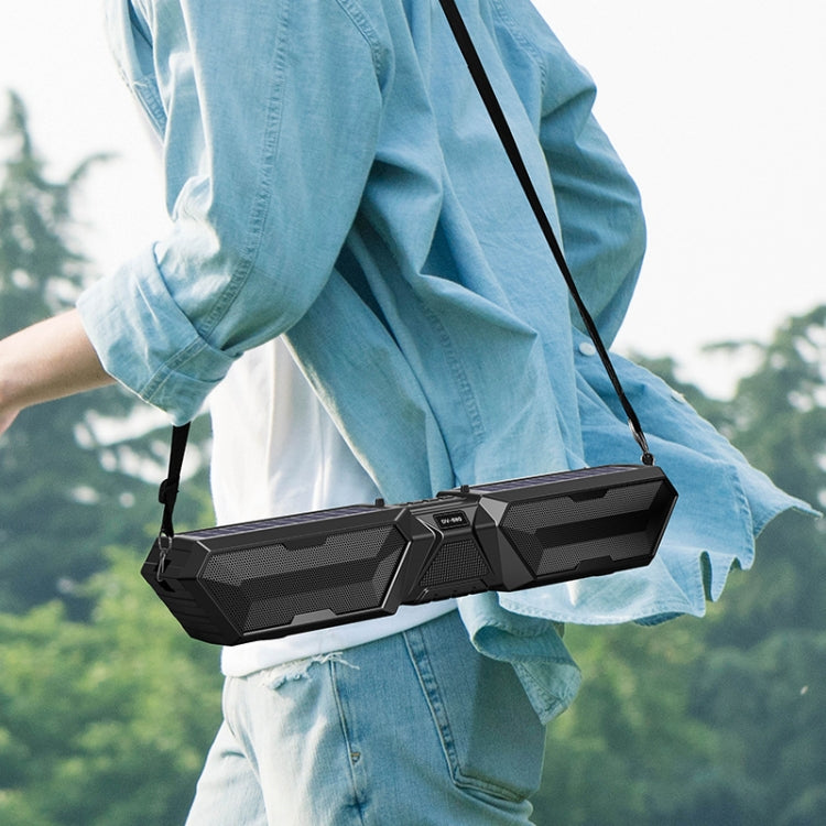 DV-880 Dual Solar Wireless Bluetooth Speaker Outdoor Long Radio(Blue) - Radio Player by buy2fix | Online Shopping UK | buy2fix