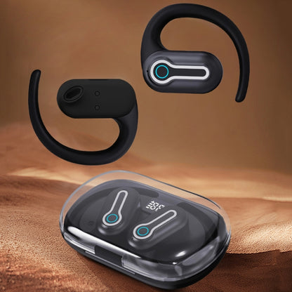 J31 OWS Hanging Ear Stereo Bluetooth Earphones With Digital Charging Compartment(Black) - Bluetooth Earphone by buy2fix | Online Shopping UK | buy2fix