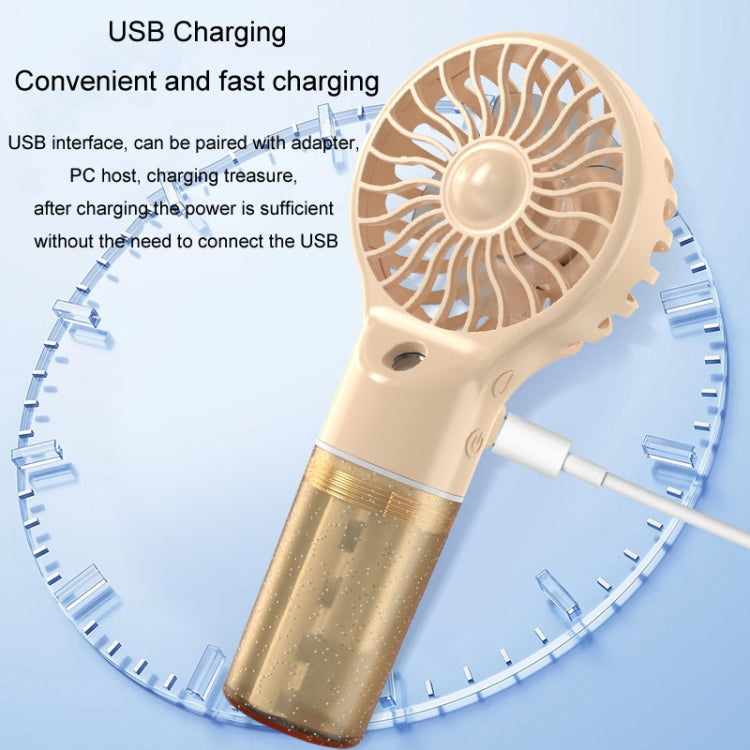USB Rechargeable Handheld Misting Fan Portable Hydration Electrical Fan(Yellow) - Electric Fans by buy2fix | Online Shopping UK | buy2fix