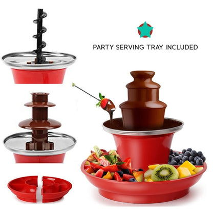 35W  3 Tier Chocolate Fountain  Mini Fondue Set with Hot Melting Pot Base 110V US Plug - Others by buy2fix | Online Shopping UK | buy2fix