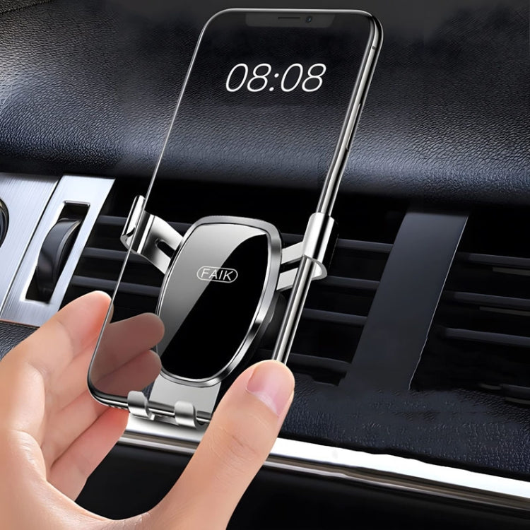 FAIK Car Cell Phone Holder Air Vent Triangle Gravity Sensor Car Phone Bracket, Color: Black Mirror Model - Car Holders by FAIK | Online Shopping UK | buy2fix