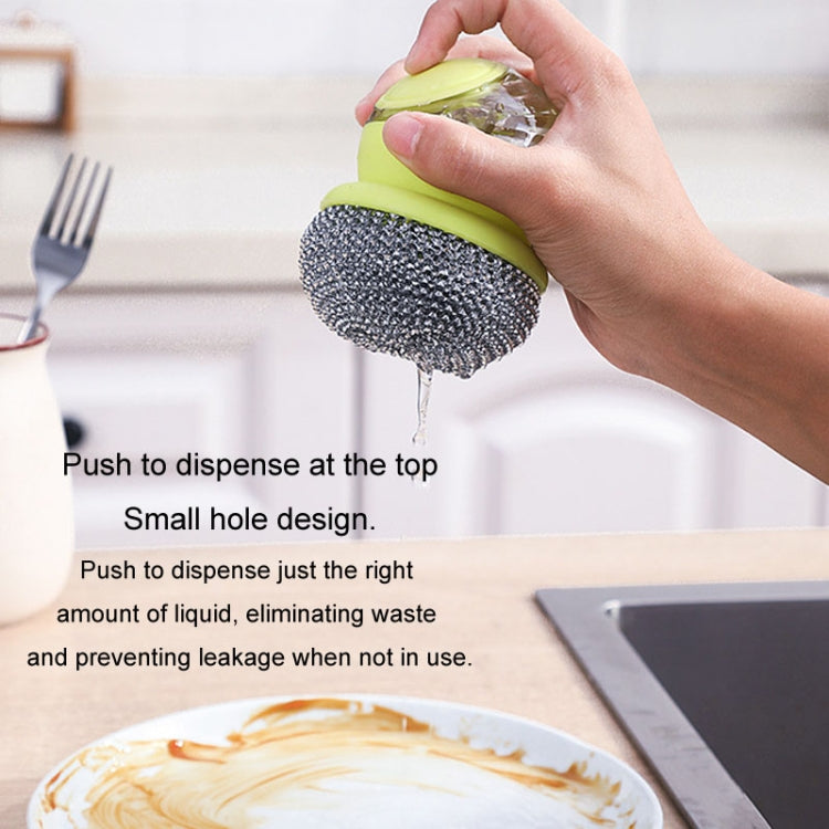 Kitchen Press Stain Removal Brush With Soap Dispenser Descaling Cleaning Pot Brush(Grey) - Cleaning Tools by buy2fix | Online Shopping UK | buy2fix