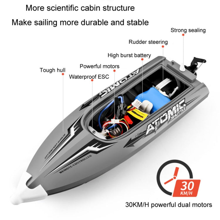 EB02 2.4G Wireless RC Boat Circulating Water-Cooled High-Speed Speedboat Racing Boat Model Toy(Orange) - RC Boats by buy2fix | Online Shopping UK | buy2fix