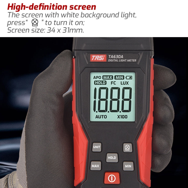 TASI TA630A Integrated Digital Light Meter Illuminance Lux Meter Backlight LCD Display 0.1-200000LUX/0.01-20000FC Light Sensor Tester - Light & Sound Meter by TASI | Online Shopping UK | buy2fix