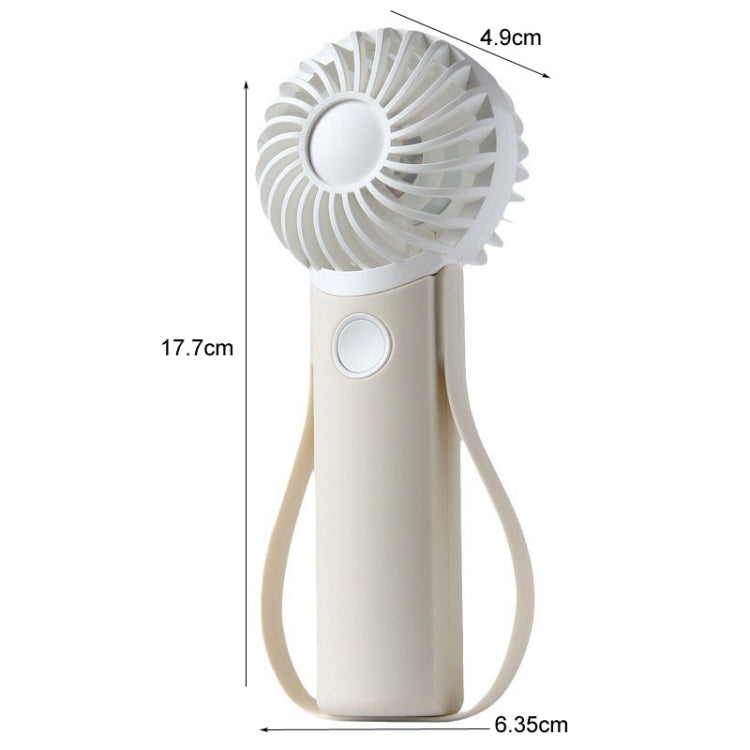 Portable Handheld Quiet Fan Silicone Hanging Neck Small Electrical Fan(Beige) - Electric Fans by buy2fix | Online Shopping UK | buy2fix