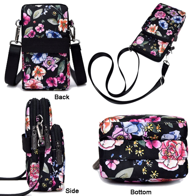 Printed Crossbody Mobile Phone Bag Mini Wallet With Arm Band, Style: Purple Seal - Single-shoulder Bags by buy2fix | Online Shopping UK | buy2fix