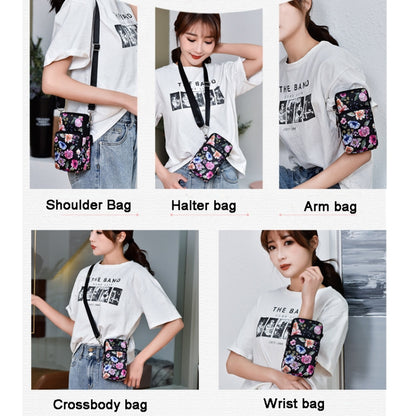 Printed Crossbody Mobile Phone Bag Mini Wallet With Arm Band, Style: Purple Seal - Single-shoulder Bags by buy2fix | Online Shopping UK | buy2fix