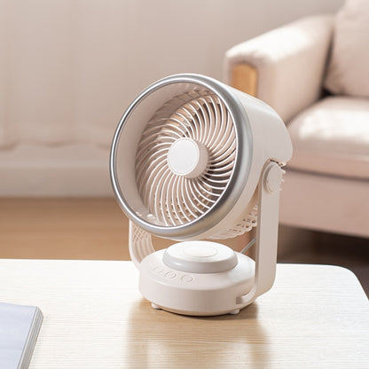 Air Circulation Fan Automatic Oscillating Head Desktop Fan With LED Light(White) - Electric Fans by buy2fix | Online Shopping UK | buy2fix
