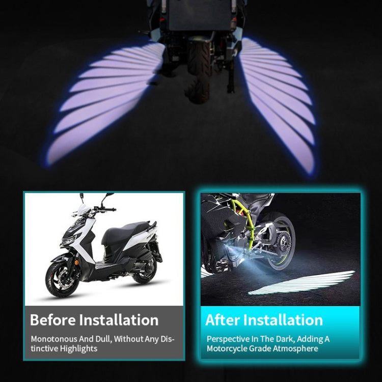 1pair Motorcycle Angel Wings Welcome Light LED Chassis Modified Wings Projector Light(Blue) - Decorative Lights by buy2fix | Online Shopping UK | buy2fix