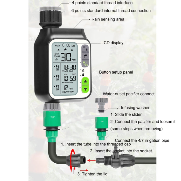 NADSTER Garden Screen Timed Automatic Rain Sensor Flower Waterer, Specification: Dual Outlet - Watering & Irrigation by NADSTER | Online Shopping UK | buy2fix