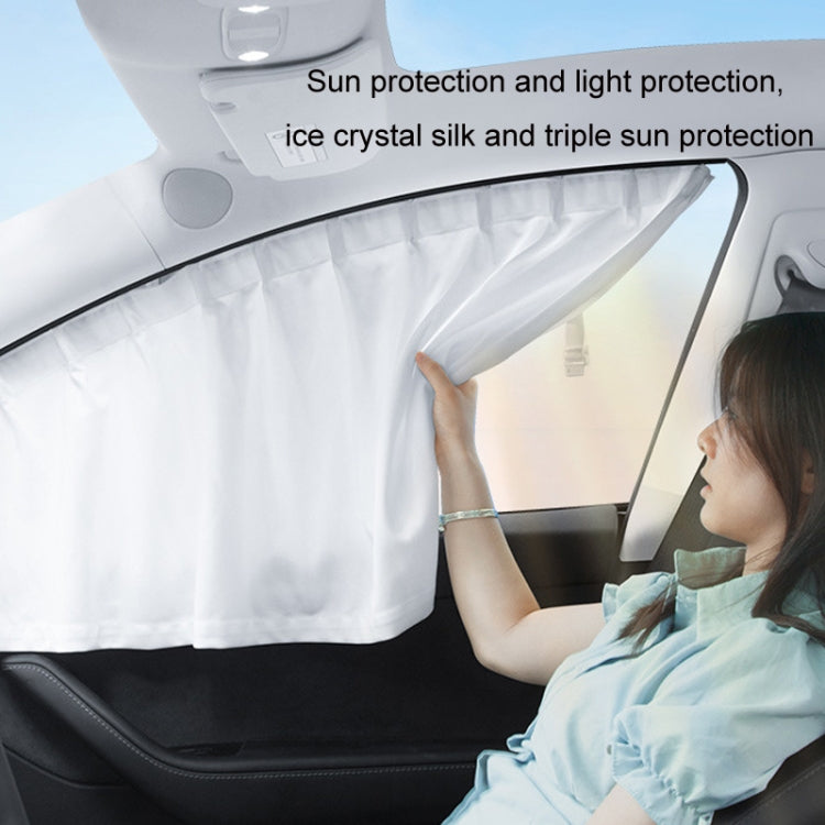 For Tesla Model 3 4pcs White Car Side Window Privacy Sun Protection Curtain - Window Foils & Solar Protection by buy2fix | Online Shopping UK | buy2fix