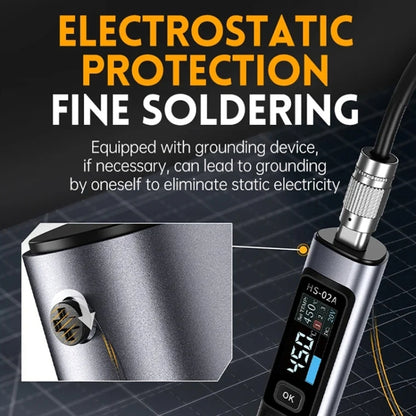 FNIRSI Portable Constant Temperature Soldering Iron Set, Model: HS-02A Upgrade B+C2C Line+90W US Plug - Soldering Iron Set by FNIRSI | Online Shopping UK | buy2fix