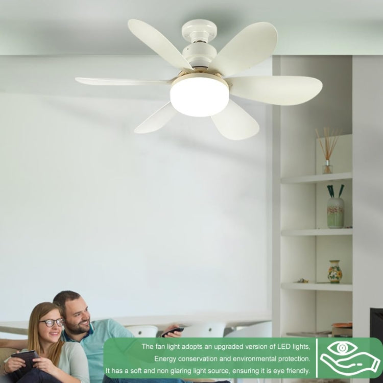 Home Small Fan Light E27 Snail Mouth Suspension Fan Lamp, Size: 420x205mm 30W White(Remote Control Without Base) - Electric Fans by buy2fix | Online Shopping UK | buy2fix