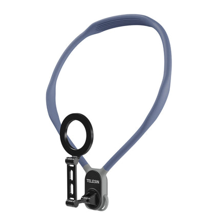 TELESIN MNM-002 Magsafe Magnetic Suction Mobile Phone Hanging Neck POV Viewing Angle Lazy Stand(Blue) - Stand by TELESIN | Online Shopping UK | buy2fix