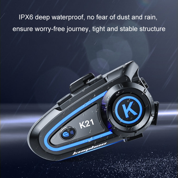 KUQIBAO Motorcycle Helmet Long-lasting Waterproof Bluetooth Headset with Light(Hard Microphone) - Motorcycle Walkie Talkie by KUQIBAO | Online Shopping UK | buy2fix