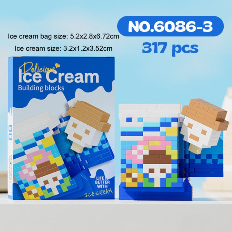 6086-3 Little Snowman Childhood Memory Ice-Cream Series Micro-Particle Building Block Toys Birthday Gift - Building Blocks by buy2fix | Online Shopping UK | buy2fix