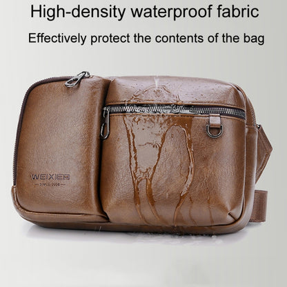 WEIXIER D401 Men Large Capacity Crossbody Single Shoulder Bag Casual PU Messenger Handbag(Brown) - Single-shoulder Bags by WEIXIER | Online Shopping UK | buy2fix