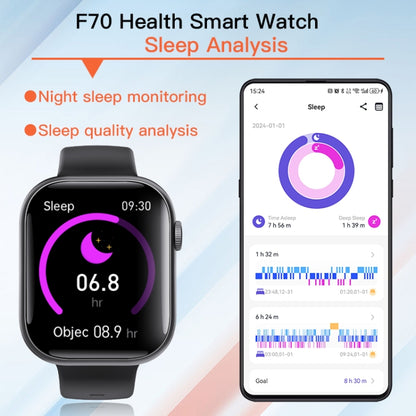 F70  2.1 Inch Screen Smart Watch With Blood Sugar/Blood Oxygen Monitoring /SOS Alarm/100+ Sports Modes, Color: Black Milan - Smart Watches by buy2fix | Online Shopping UK | buy2fix