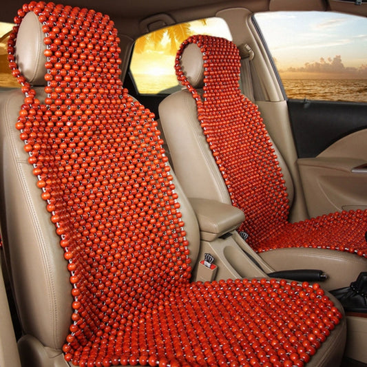 Car Wood Beaded Cushion Universal Car Seat Cover Summer Interior Supply(Red) - Seat Accessories by buy2fix | Online Shopping UK | buy2fix