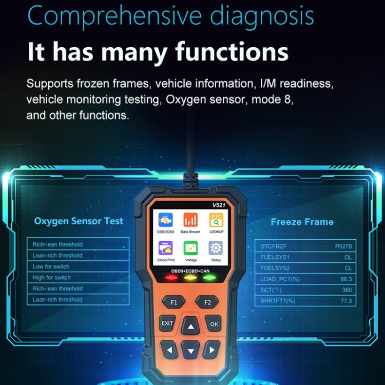 Multifunctional OBD Vehicle Fault Diagnostic Instrument Performance Test(Orange) - Code Readers & Scan Tools by buy2fix | Online Shopping UK | buy2fix