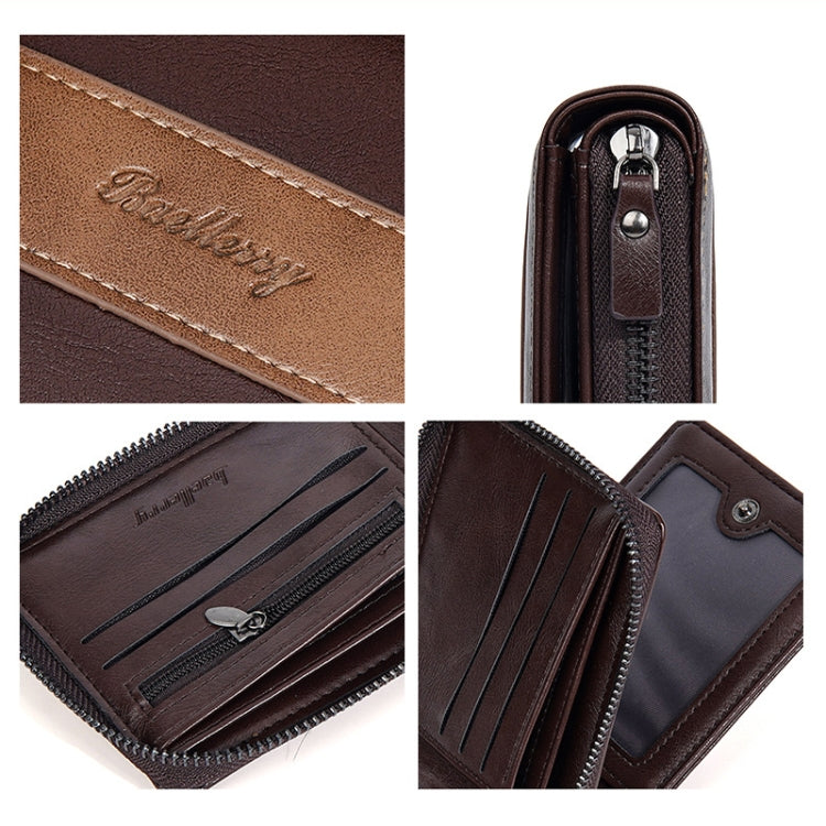 Baellerry D5111 Retro Multi-card Slot Zipper Contrast Color Short Wallet Coin Purse PU Wallet(Coffee) - Wallets by Baellerry | Online Shopping UK | buy2fix