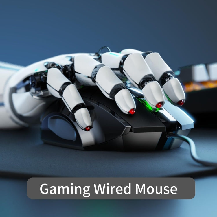 Inphic PW1H Wired Silent Illuminated Computer Gaming 6-Button Mouse(Gray) - Wired Mice by Inphic | Online Shopping UK | buy2fix