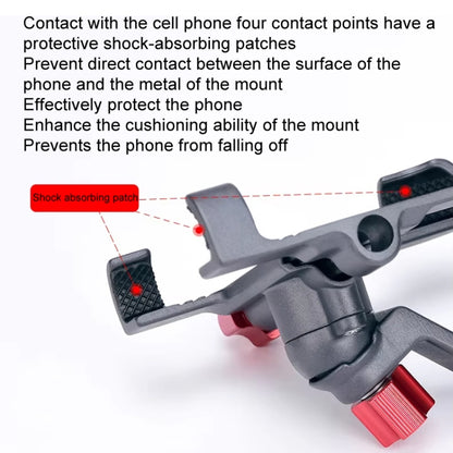 PROMEND Aluminum Alloy Cell Phone Holder Adjustable Angle Rotating Motorcycle Navigation Support, Style: SJJ-299E Rear View Mirror Titanium Color - Holder by PROMEND | Online Shopping UK | buy2fix