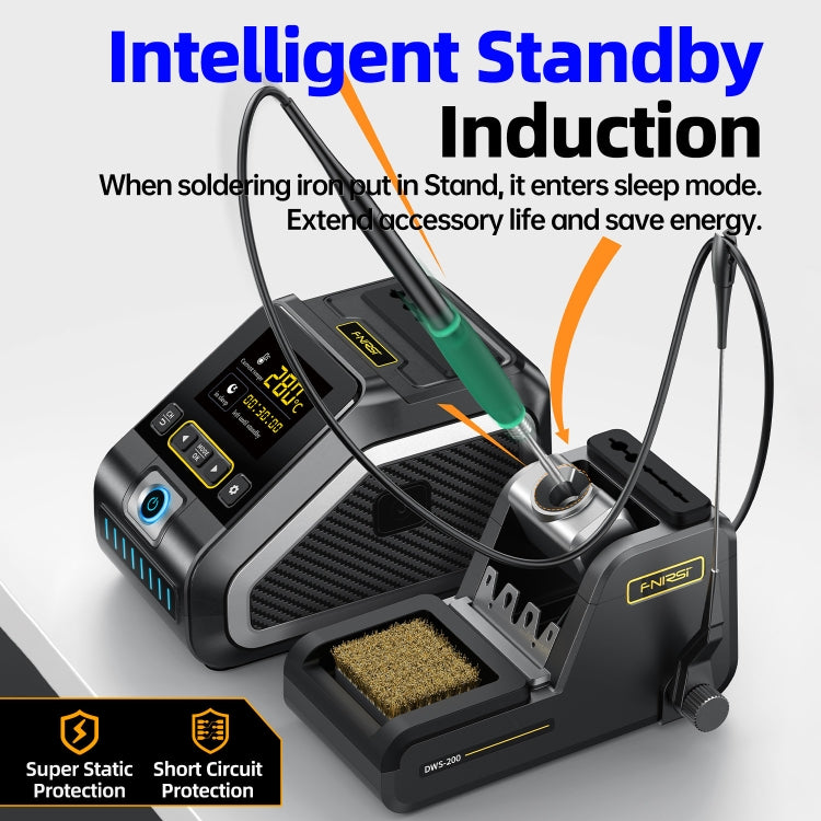 FNIRSI 200W Intelligent Constant Temperature Electric Soldering Iron Station, Set: EU Plug F245 B Head - Electric Soldering Iron by FNIRSI | Online Shopping UK | buy2fix