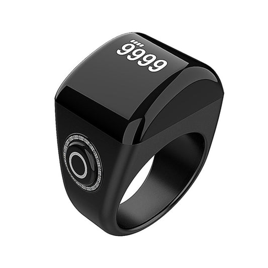 Equantu Smart Bluetooth Finger Counter Muslim Prayer Time Reminder Ring, Style: Black 18mm - Smart Rings / Smart Telephones by Equantu | Online Shopping UK | buy2fix