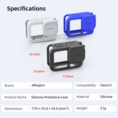 For GoPro HERO13 Black AMagisn Silicone Case Protective Cover(Light Gray) - Silicone Cases by aMagisn | Online Shopping UK | buy2fix