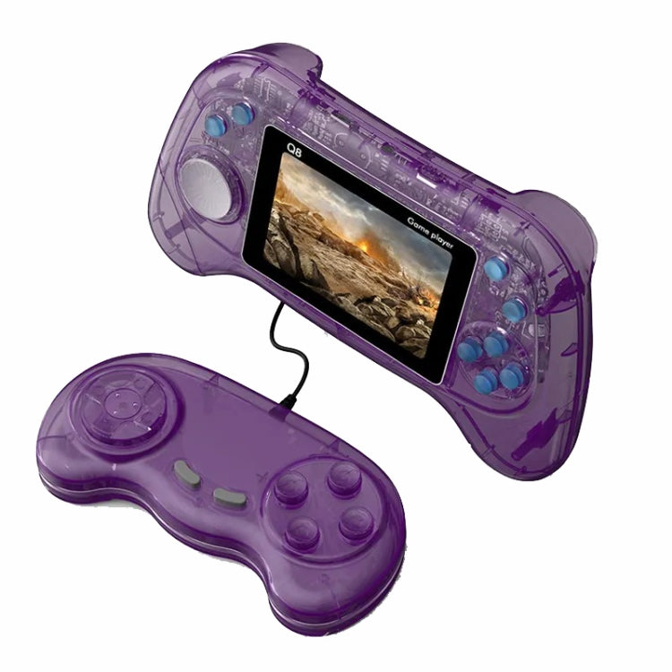 Q8 Handheld Game Console 3.0 Inch Screen Support TV Connection Built In 800 Games Doubles Transparent Purple - Pocket Console by buy2fix | Online Shopping UK | buy2fix