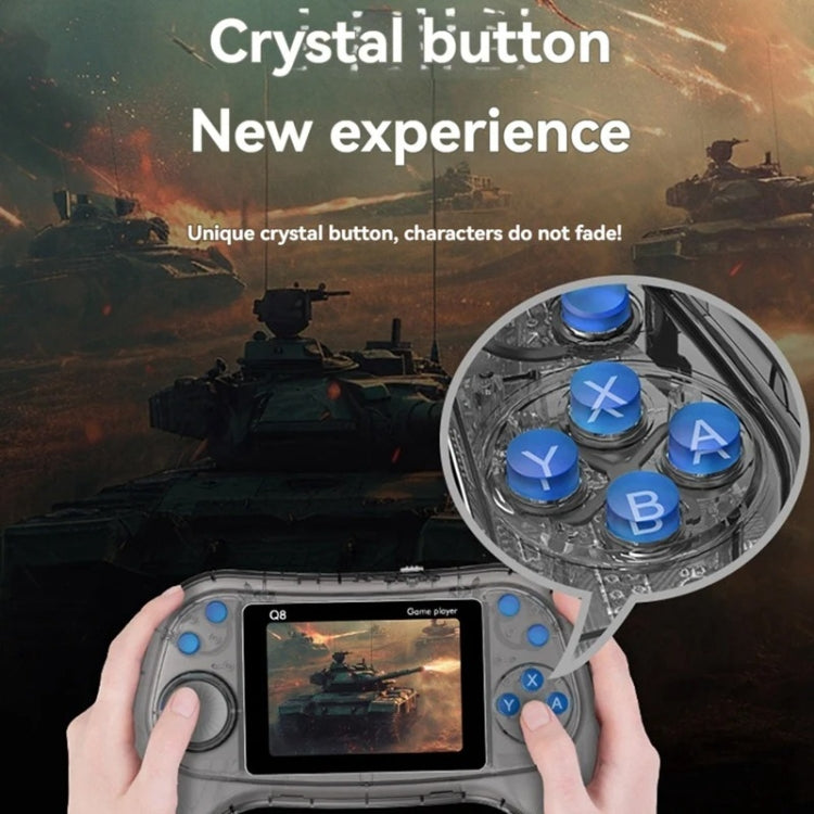 Q8 Handheld Game Console 3.0 Inch Screen Support TV Connection Built In 800 Games Singles Transparent Blue - Pocket Console by buy2fix | Online Shopping UK | buy2fix