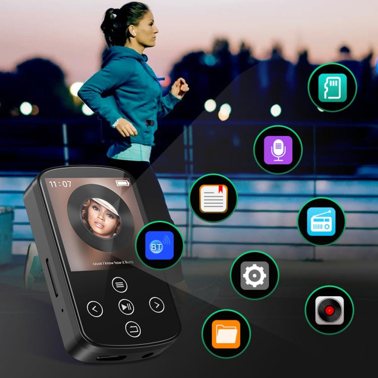 MP3 Bluetooth Music Player HIFI Sports Clip Touch Screen MP4, Memory: No TF Card(Black) - MP3 Player by buy2fix | Online Shopping UK | buy2fix