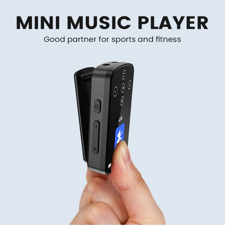 MP3 Bluetooth Music Player HIFI Sports Clip Touch Screen MP4, Memory: 16GB(Black) - MP3 Player by buy2fix | Online Shopping UK | buy2fix